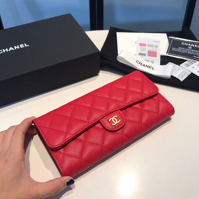 CHANEL FLAP WALLET 31505 red