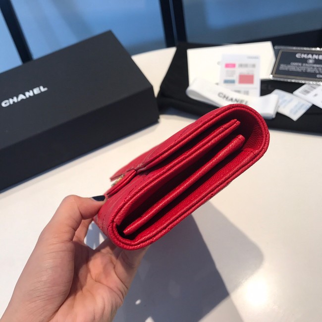 CHANEL FLAP WALLET 31505 red