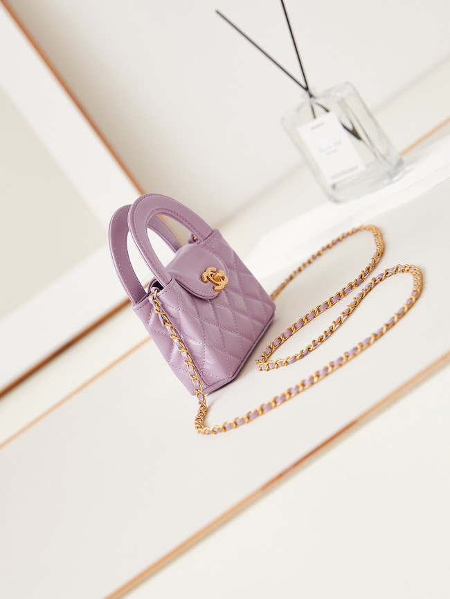 Chanel 23K NANO SHOPPING BAG AS3435 Purple