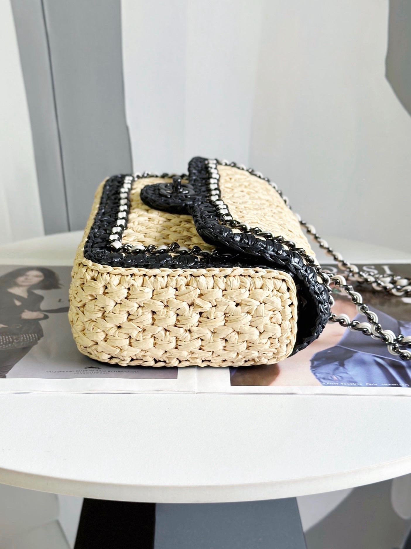 Chanel Weaving small Flap Bag AS6010 Black&Beige