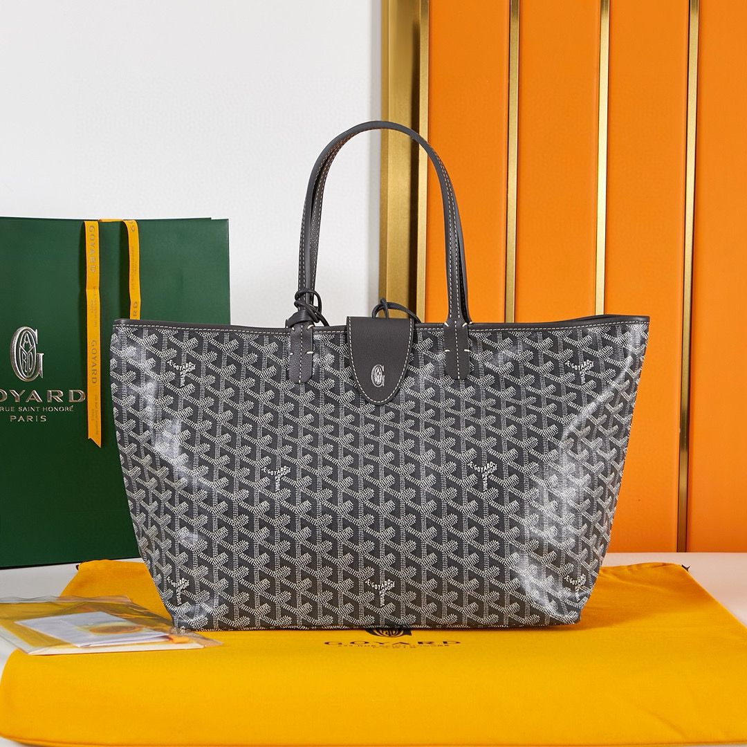 Goyard Y Doodling Calfskin Leather Tote Bag A36987 Grey