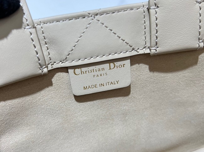 Mini Dior Book Tote Macrocannage Calfskin S5573OW Trench Beige