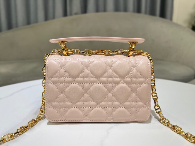 Mini Dior Jolie Top Handle Bag Cannage Calfskin M9272U Powder Pink