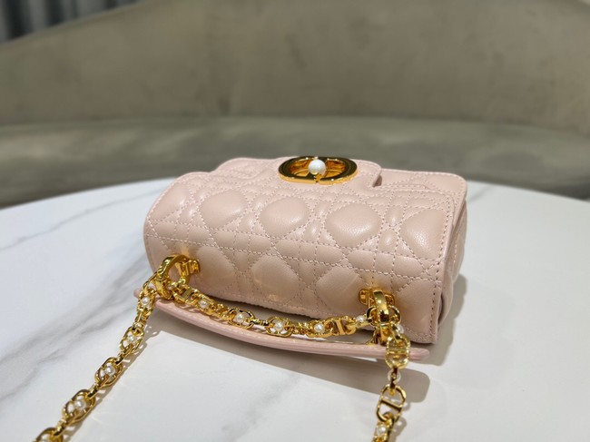 Mini Dior Jolie Top Handle Bag Cannage Calfskin M9272U Powder Pink