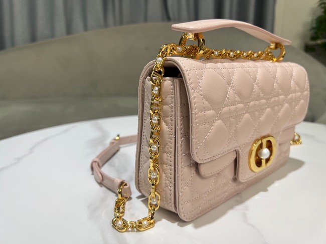 Small Dior Jolie Top Handle Bag Cannage Calfskin M9271U Powder Pink