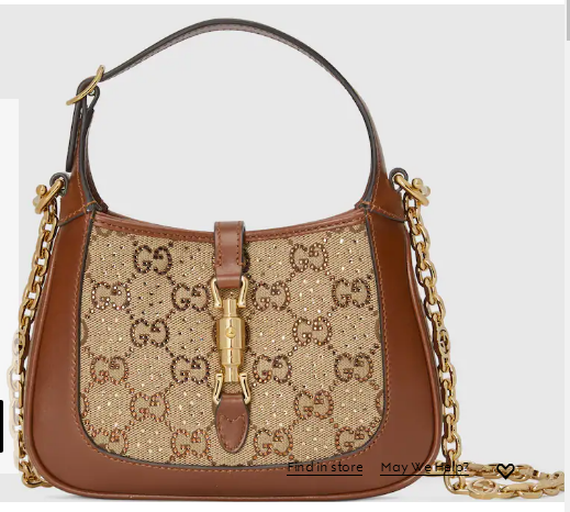 Gucci JACKIE 1961 CRYSTAL GG MINI SHOULDER BAG 675799 Brown