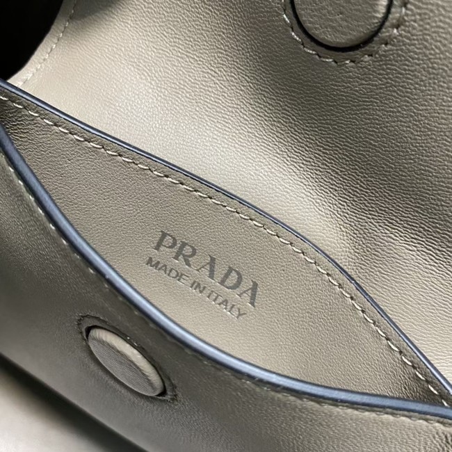 Prada Double leather mini bag 1BG443 gray