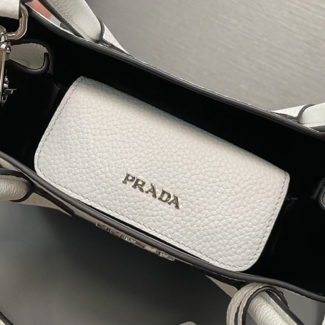 Prada Double leather mini bag 1BG443 white