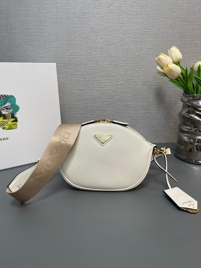 Prada Leather mini shoulder bag 1BH212 white