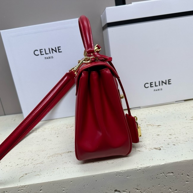 CELINE MINI 16 IN SATINATED CALFSKIN 197983 red