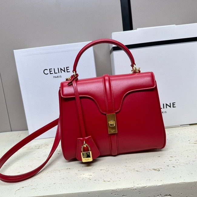 CELINE MINI 16 IN SATINATED CALFSKIN 197983 red