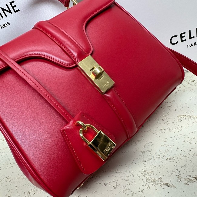 CELINE MINI 16 IN SATINATED CALFSKIN 197983 red