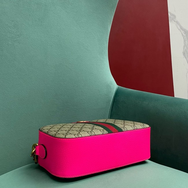 GUCCI OPHIDIA GG SMALL CROSSBODY BAG 752591 Fuchsia