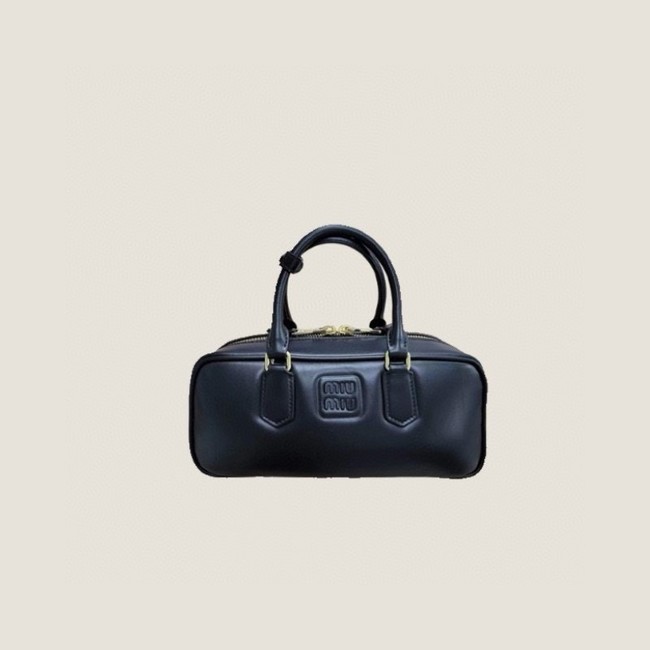 MIU MIU Original Leather Top Handle Bag 5BB148 black