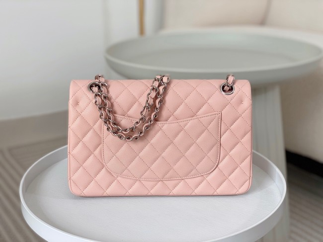 CHANEL CLASSIC 11.12 HANDBAG AS01112 PINK&Silver Metal