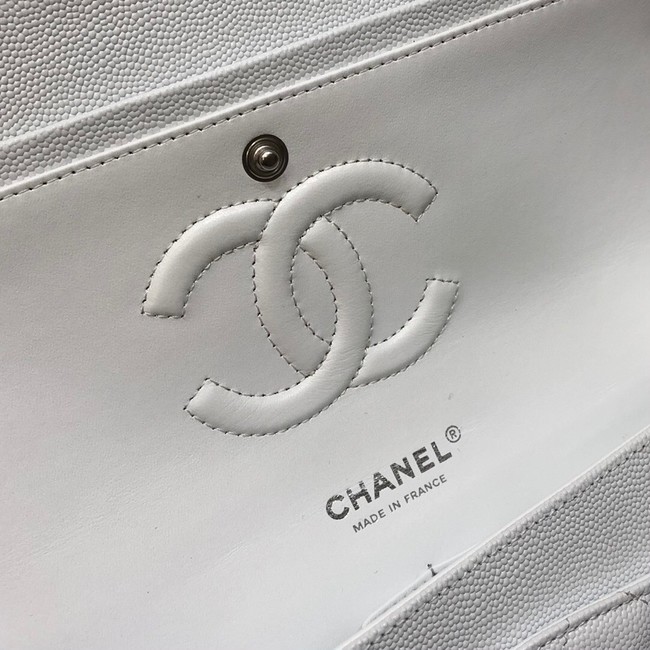 CHANEL CLASSIC 11.12 HANDBAG AS01112 WHITE&Silver Metal