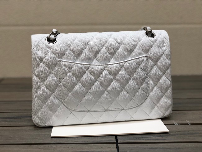 CHANEL CLASSIC 11.12 HANDBAG AS01112 WHITE&Silver Metal