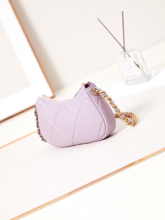 CHANEL 19 CLUTCH WITH CHAIN AP3763 purple