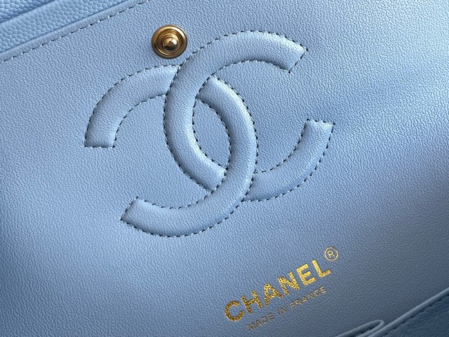 CHANEL CLASSIC 11.12 HANDBAG AS01112 BLUE&GOLD Metal