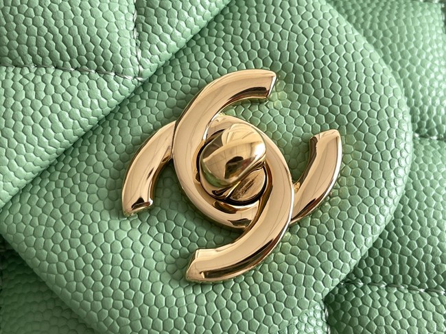 CHANEL CLASSIC 11.12 HANDBAG AS01112 GREEN&GOLD Metal