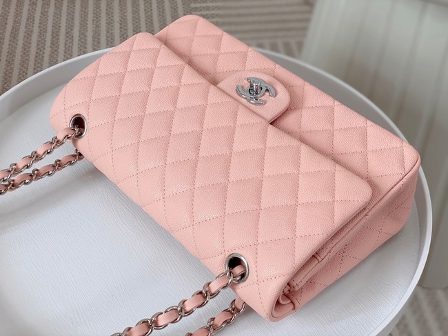 CHANEL CLASSIC 11.12 HANDBAG AS01112 PINK&Silver Metal