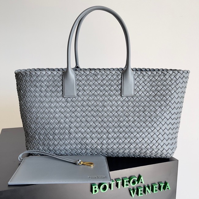 Bottega Veneta Large intreccio leather tote bag 608811 Iron Ash