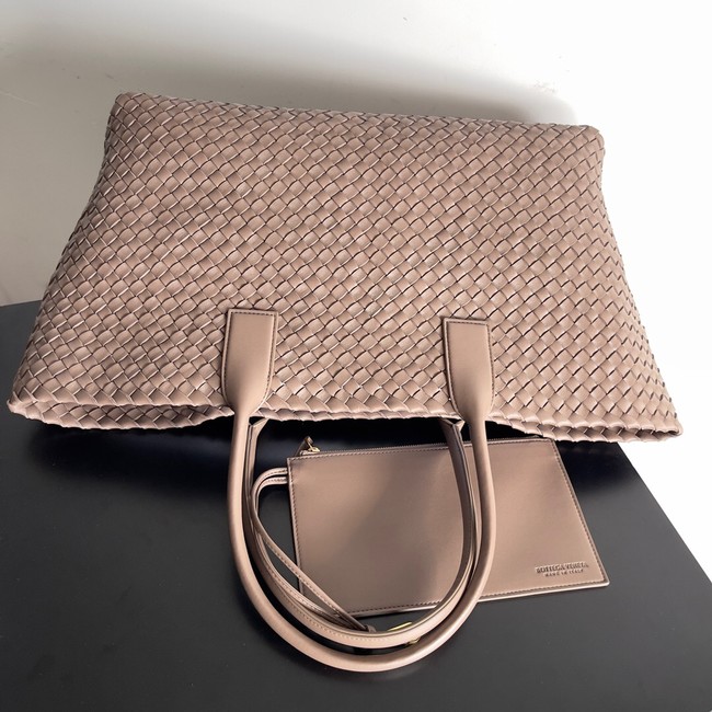 Bottega Veneta Large intreccio leather tote bag 608811 Taupe