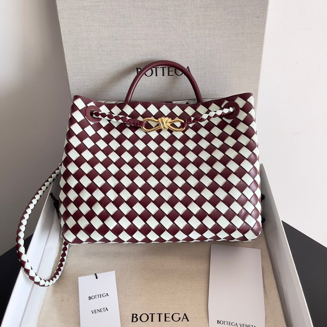 Bottega Veneta Medium Andiamo 766014 white&Barolo