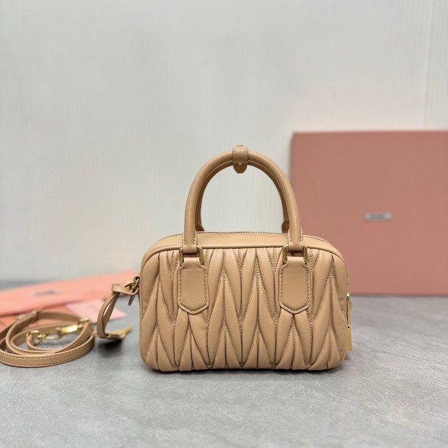 MIU MIU Original Leather Top Handle Bag 5BB123 Apricot