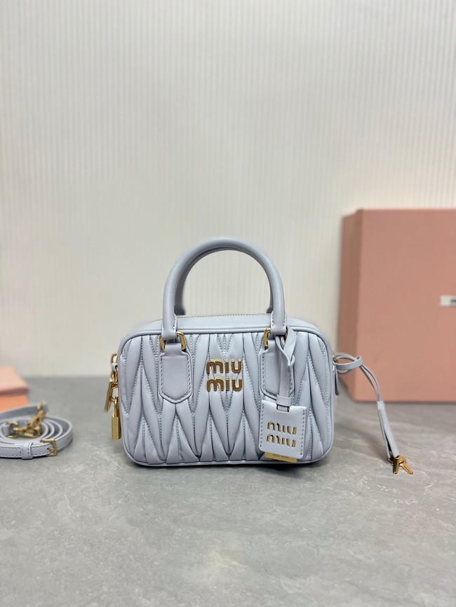 MIU MIU Original Leather Top Handle Bag 5BB123 light blue