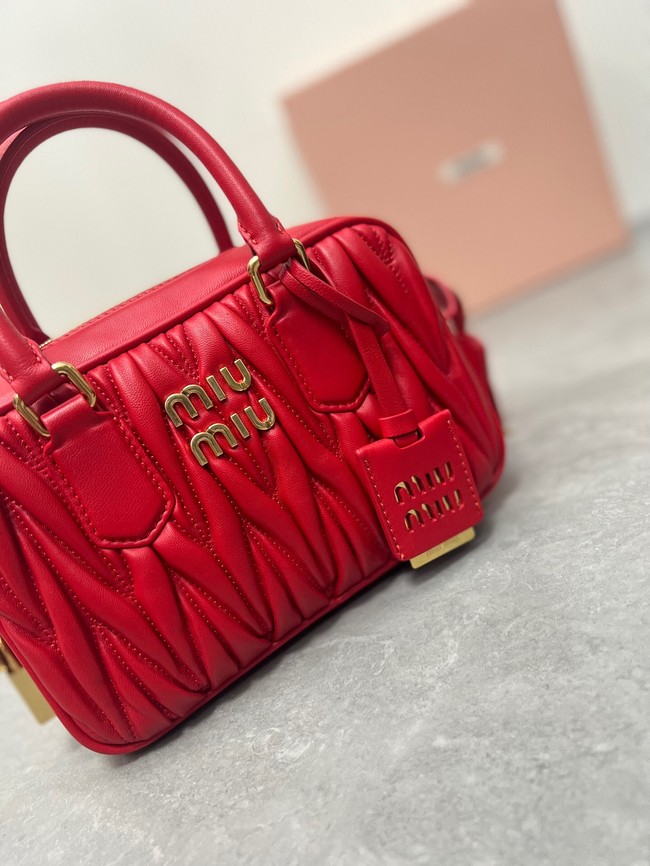 MIU MIU Original Leather Top Handle Bag 5BB123 red