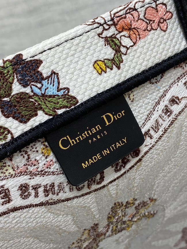 DIOR BOOK TOTE Ecru Multicolor Dior 4 Saisons Automne Soleil Embroidery M1296ZE