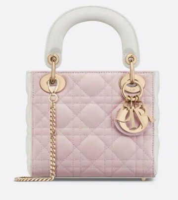 Mini Lady Dior Bag Two-Tone Latte and Powder Pink Cannage Lambskin M0505ONI