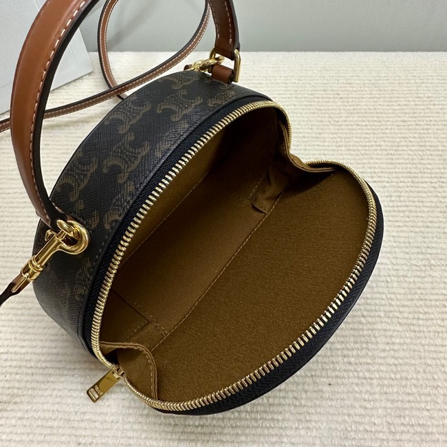 CELINE HALF MOON CASE TRIOMPHE CANVAS 10K642 TAN