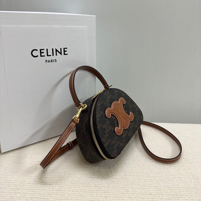 CELINE HALF MOON CASE TRIOMPHE CANVAS 10K642 TAN