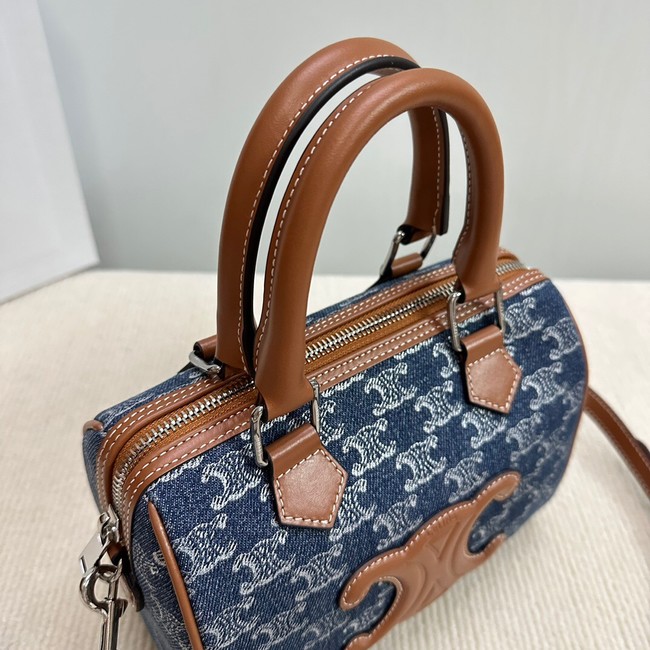 CELINE SMALL BOSTON IN Denim Blue AND CALFSKIN 113772