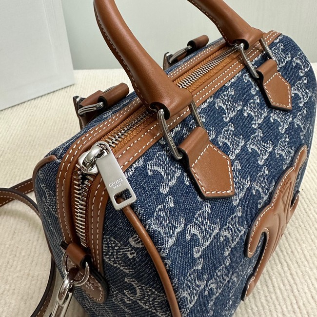 CELINE SMALL BOSTON IN Denim Blue AND CALFSKIN 113772