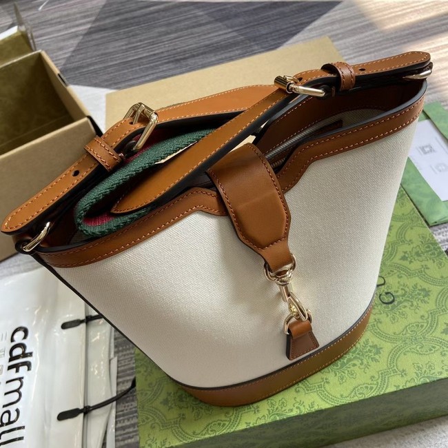 GUCCI MINI BUCKET SHOULDER BAG 782908 white&brown