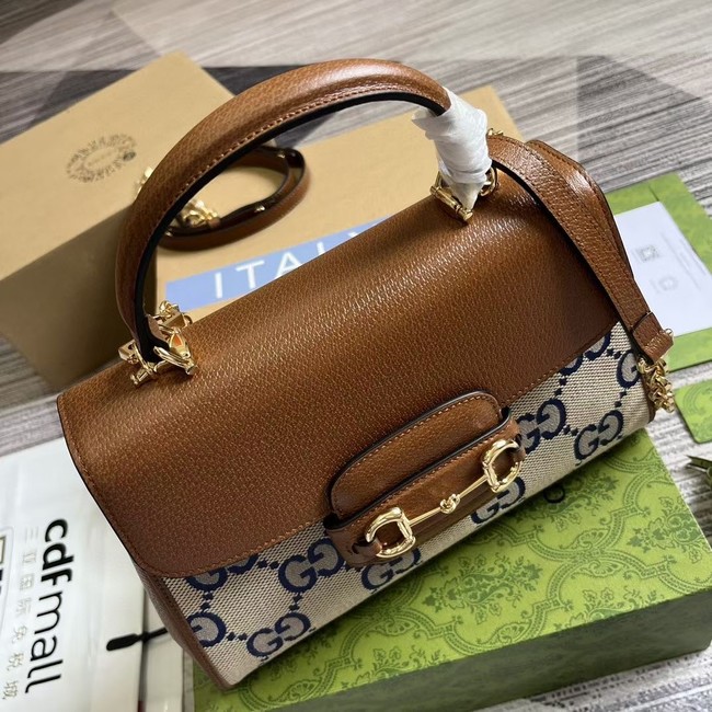 GUCCI HORSEBIT 1955 MEDIUM BAG 702049 blue&brown