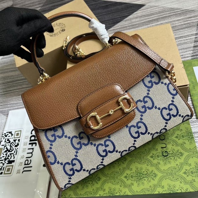 GUCCI HORSEBIT 1955 MEDIUM BAG 702049 blue&brown