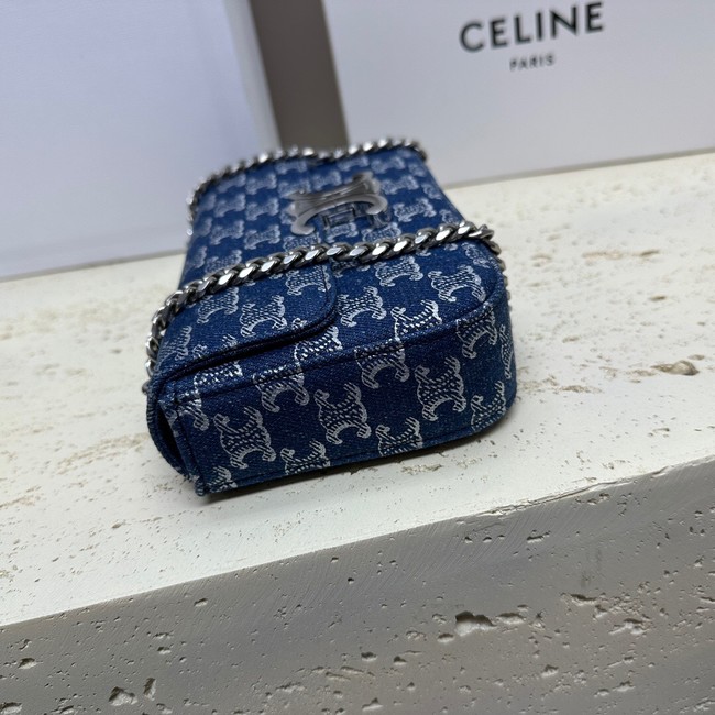 CELINE CHAIN SHOULDER BAG Denim Blue 197993