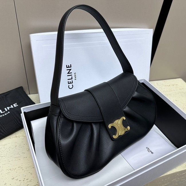 CELINE MEDIUM POLLY BAG IN SUPPLE CALFSKIN 115633 BLACK