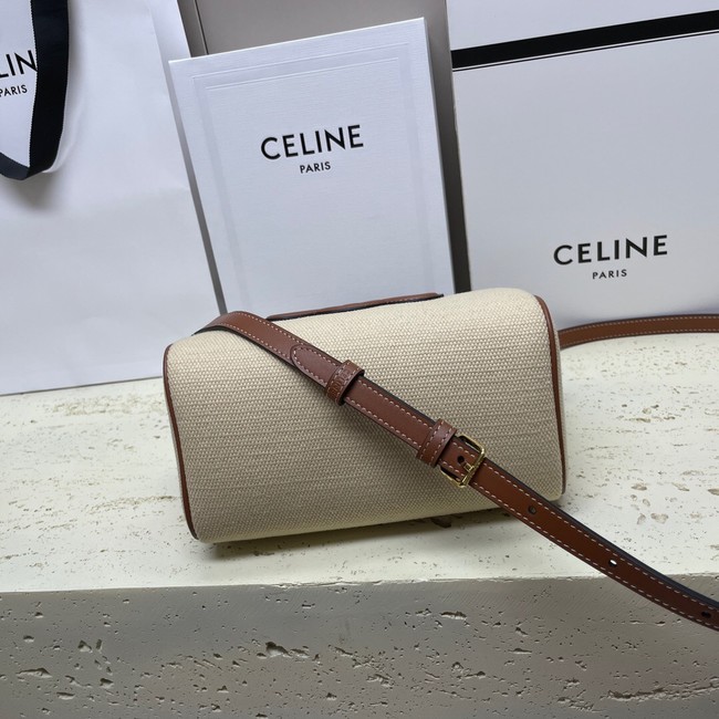 CELINE SMALL BOSTON IN SMOOTH CALFSKIN 113773 NATURAL & TAN