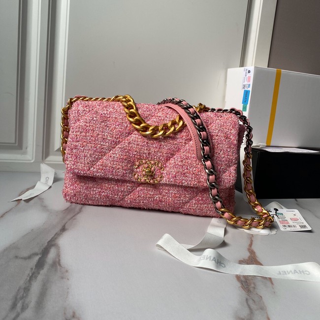 CHANEL 19 HANDBAG Tweed AS1160&AS1161 dark pink