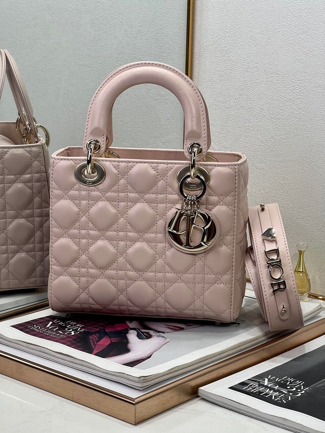 Medium Lady Dior Bag Cannage Lambskin M0565ON Powder Pink