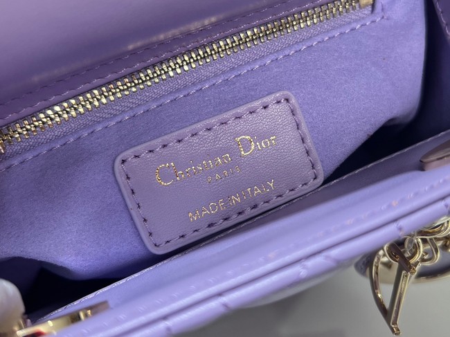 Mini Lady Dior Bag Lilac Cannage Lambskin M0505O