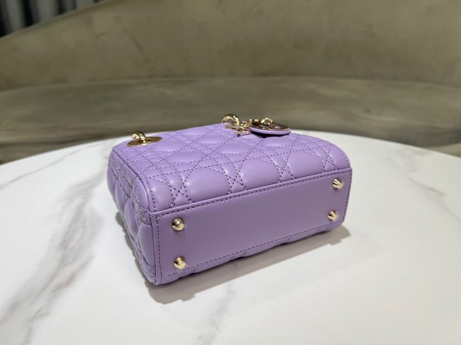 Mini Lady Dior Bag Lilac Cannage Lambskin M0505O