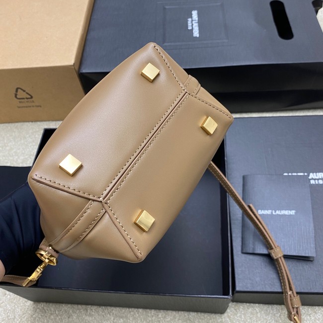 SAINT LAURENT LE 37 MINI IN SHINY LEATHER 765870 Khaki