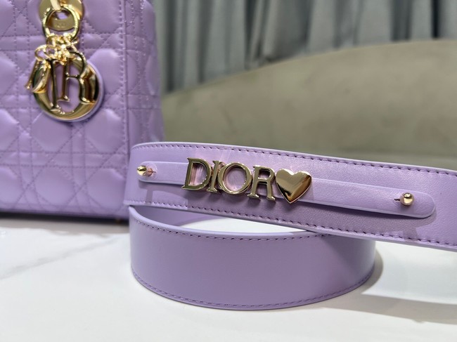 Small Lady Dior My ABCDior Bag Lilac Cannage Lambskin M0538O