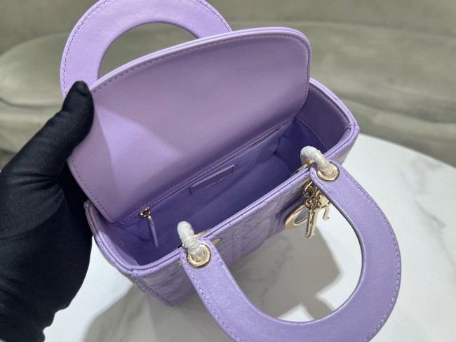 Small Lady Dior My ABCDior Bag Lilac Cannage Lambskin M0538O